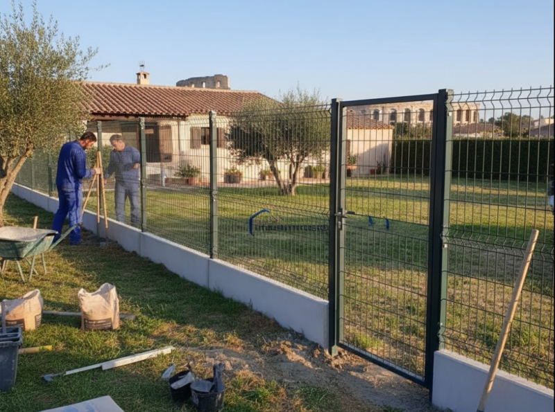Pose de cloture rigide avec portillon Arles 13