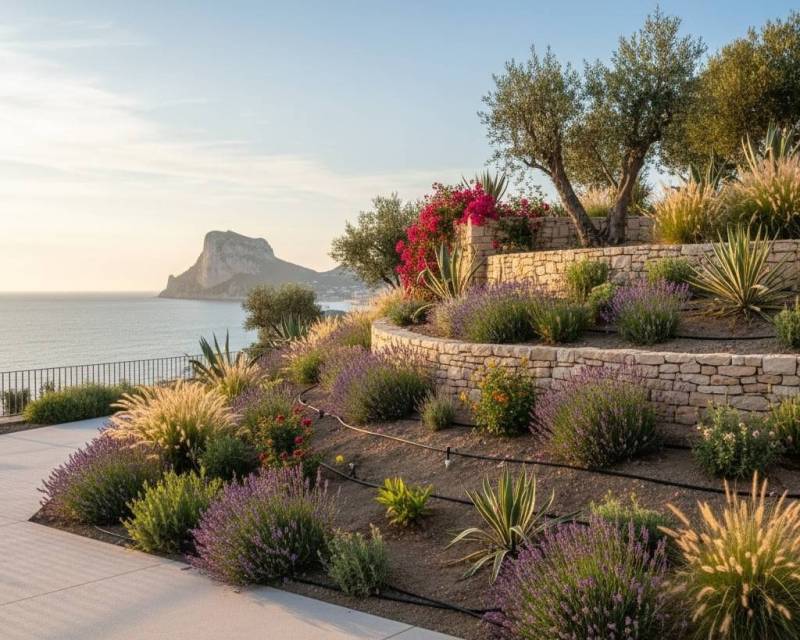 Création de talus paysager avec plantation en pleine terre et système d’arrosage à La Ciotat 13600, Bouches-du-Rhône